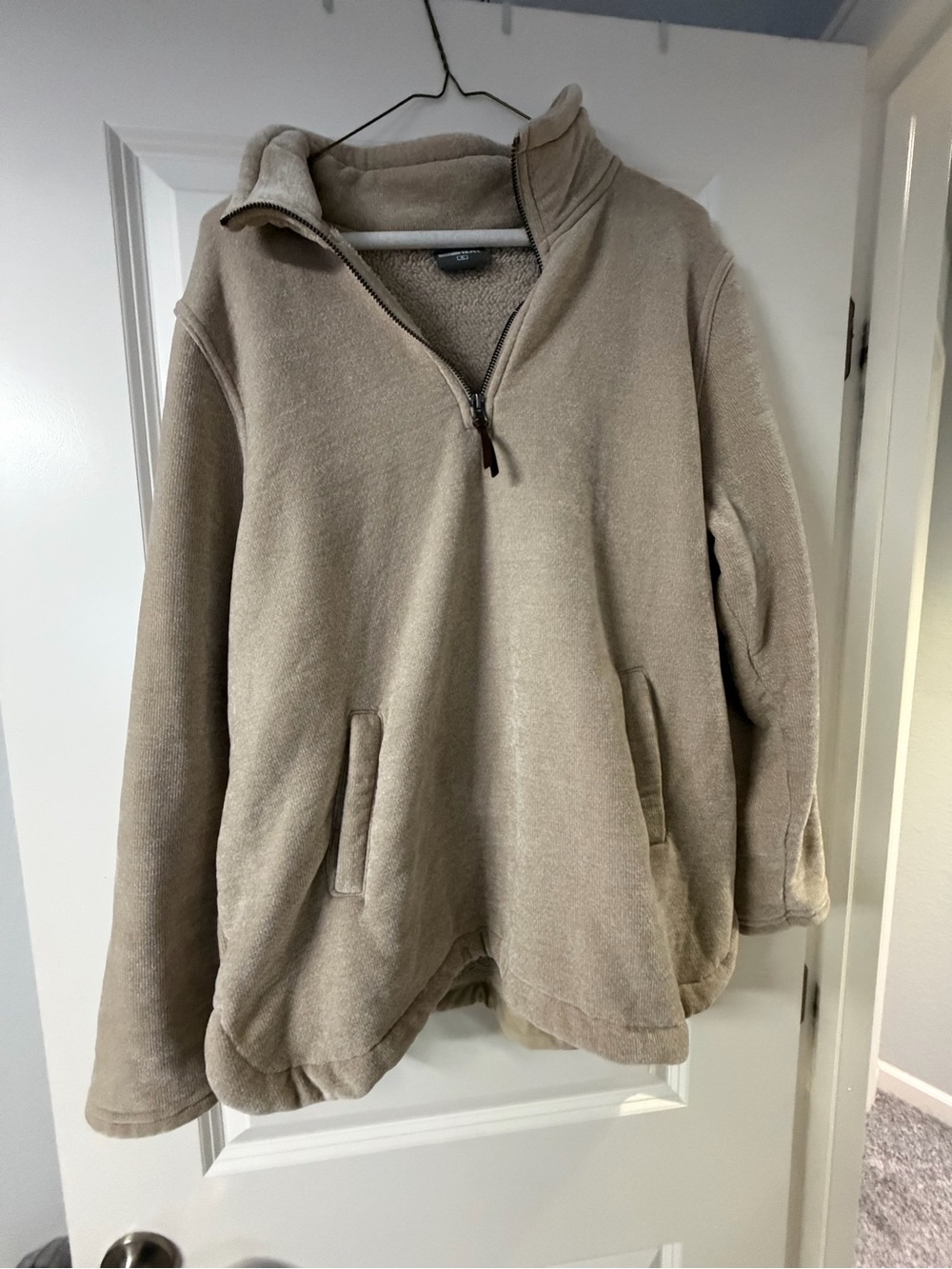 32 Degrees Taupe Half-Zip Fleece Pullover
